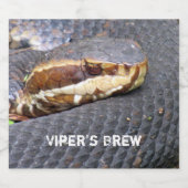 Viper's Brew - Cottonmouth Snake Beer Étiquette (Étiquettes simples)