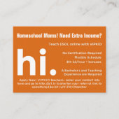 VIPKID-leraar verwijzing/wervingskaarten Aanbevelingskaartje (Voorkant)