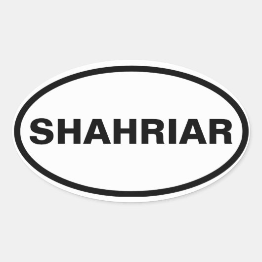 VIR Shahriar Ovale Sticker (Voorkant)