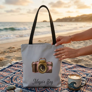 Viraal cadeau camera met eigen naam Slank Trendy Draagtas