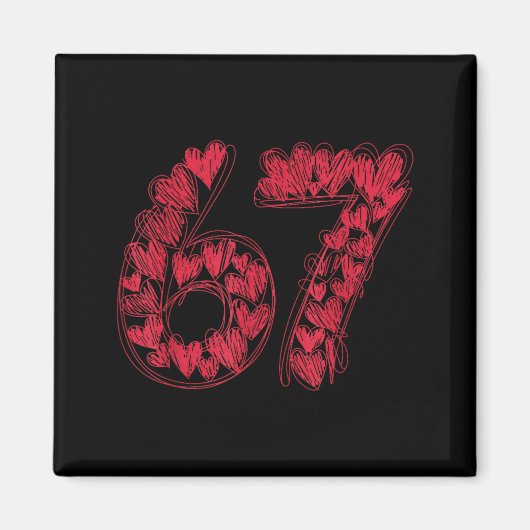 Viral 67 Hand-drawn Hearts Valentine's Day Cute Te Magneet (Voorkant)