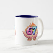 Viral 67 Meme Fire Hands Graphic Trendy Kids Mug (Devant droit)
