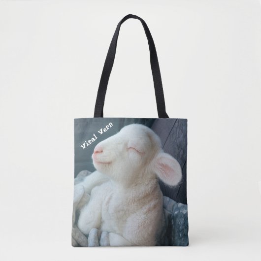 Viral Vern White Lamb Durable Tote Bag (Voorkant)