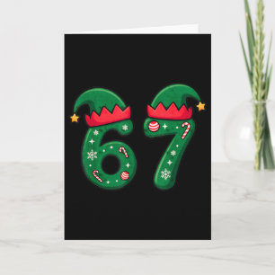 Virale 67 Kerst Elf Hoed 6 7 Trend Meme Zes Zeven Kaart