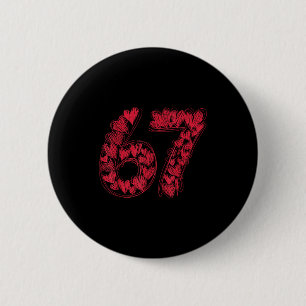 Virale 67 met de hand getekende harten Valentijnsd Ronde Button 5,7 Cm