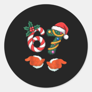 Virale 67 Suikerstokken Kerstboom Met Hand Holi Ronde Sticker