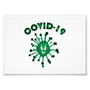 Virale infectie rond het gezicht Covid 19 Foto Afdruk