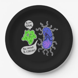 Virale microben papieren bordje