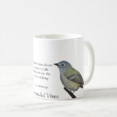 Vireo Poésie à tête bleue Mug café blanc (Devant droit)