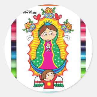 VIRGEN DE GUADALUPE CARICATURA 01 PRO RONDE STICKER