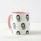 Virgen de Guadalupe Cartoon Koffie Mok (Voorkant links)