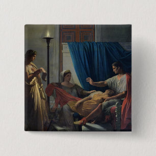 Virgil Reading the Aeneid Vierkante Button 5,1 Cm