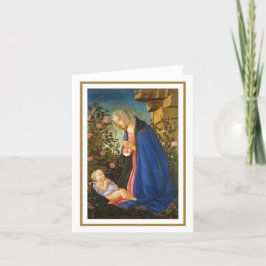VIRGIN ADORING SLEEPING CHRIST CHILD KAART