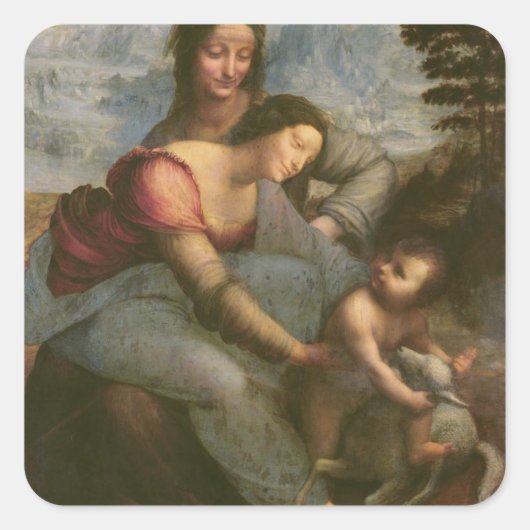 Virgin and Child with St. Anne, c.1510 Vierkante Sticker (Voorkant)
