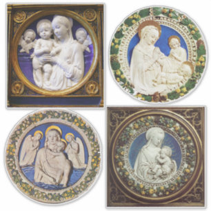 VIRGIN, CHILD EN ANGELS, SCHIJNWERK VAN DE NATIVIT STICKER