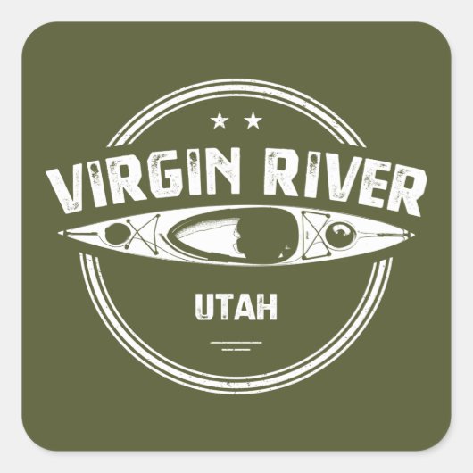 Virgin de Utah Kayaking Vierkante Sticker (Voorkant)