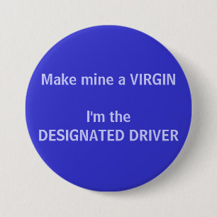 VIRGIN - een speciale bestuurdersknop Ronde Button 7,6 Cm