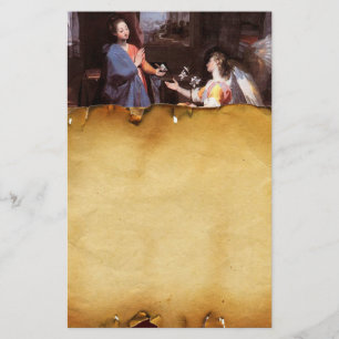 VIRGIN EN ANNUNCIATIE ANGEL, perkament Briefpapier