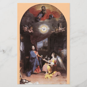 VIRGIN EN ANNUNCIATIE ANGEL, roze Briefpapier