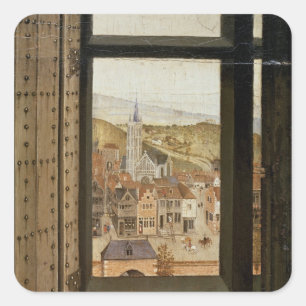 Virgin en kind voor een Firescreen, c.1440 2 Vierkante Sticker