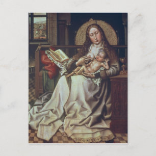 Virgin en kind voor een Firescreen, c.1440 Briefkaart