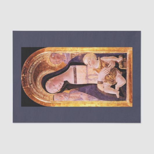 VIRGIN EN KINDEREN MET SINTEN VOOR Neroccio-kerst Tissuepapier (Voorkant)