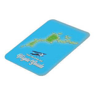 Virgin Gorda Kaart Magneet