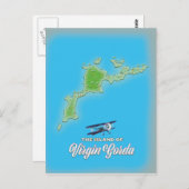Virgin Gorda Map Briefkaart (Voorkant / Achterkant)