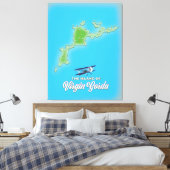 Virgin Gorda Map Canvas Afdruk (Insitu (Slaapkamer))