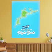 Virgin Gorda Map Canvas Afdruk (Insitu (Woonkamer))