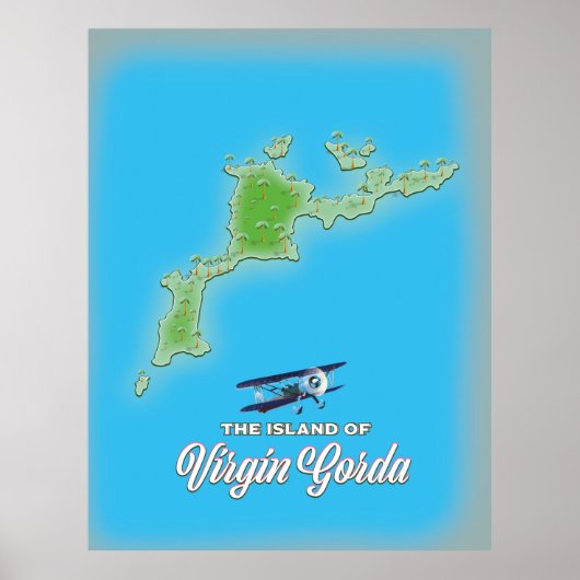 Virgin Gorda Map Poster (Voorkant)
