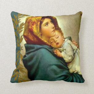 Virgin Madonna Mary met Baby Jesus Kussen