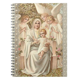 Virgin Madonna Mary met Child Jesus & Angels Notitieboek