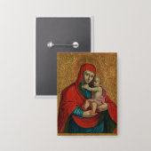 Virgin Mary and Jesus Child by Jan Rombauer Button (Voorkant / Achterkant)