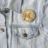 Virgin Mary Badge Button (In situ)