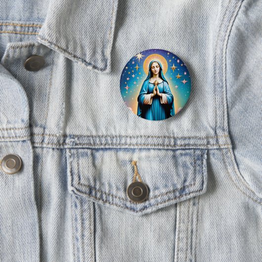Virgin Mary Badge Button (In situ)