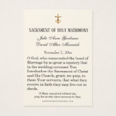 Virgin Mary Blue Floral Mariage Favor Card (Dos)