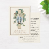 Virgin Mary Blue Floral Mariage Favor Card (Bureau)