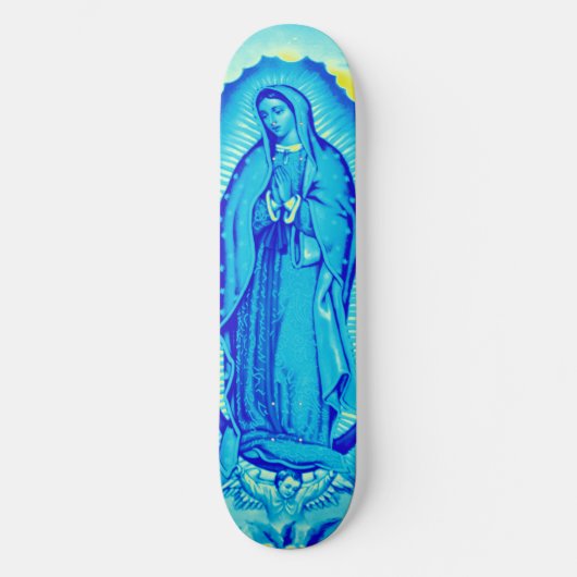 Virgin Mary Blue Schaats Deck Skateboard (Voorkant)