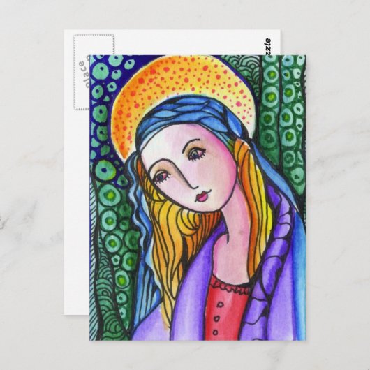 Virgin Mary Briefkaart (Voorkant / Achterkant)