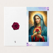Virgin Mary Catholique Condolence Merci Cartes (Outside Unfolded)