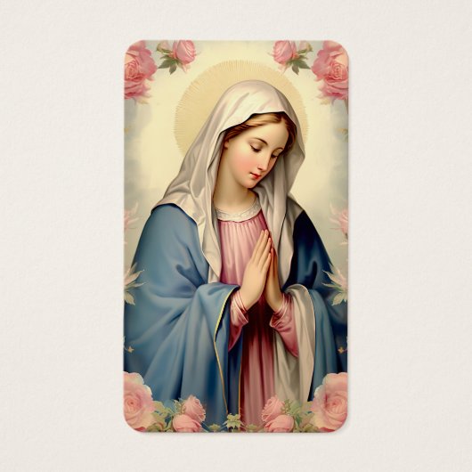 Virgin Mary Cross Sympathy Prayer Card Visitekaartje (Voorkant)