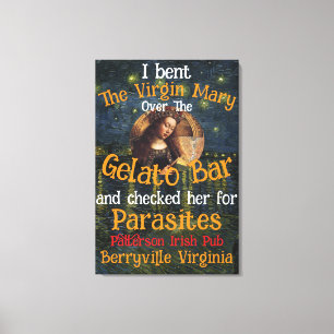 Virgin Mary Donald TRUMP tekent parasieten Canvas Afdruk