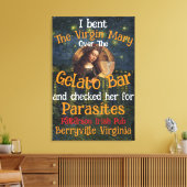 Virgin Mary Donald TRUMP tekent parasieten Canvas Afdruk (Insitu (Woonkamer))