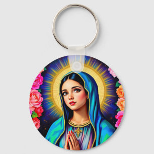 Virgin Mary Familie Foto Schattige Sleutelhanger