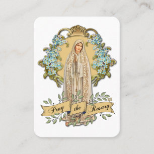 Virgin Mary Fatima Prayer Rosary Katholieke Floral Visitekaartje