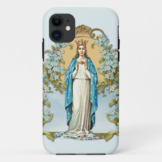 Virgin Mary Floral Religious Lady van Knock Case-Mate iPhone Case (Achterkant)