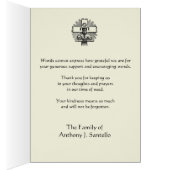 Virgin Mary Funeral Sympathie Heilige Kaart Hartel (Binnen (Rechts))