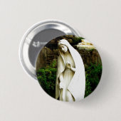 Virgin Mary Garden Statue Pin Ronde Button 5,7 Cm (Voorkant /achterkant)
