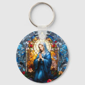 Virgin Mary-Glas in lood Sleutelhanger (Voorkant)